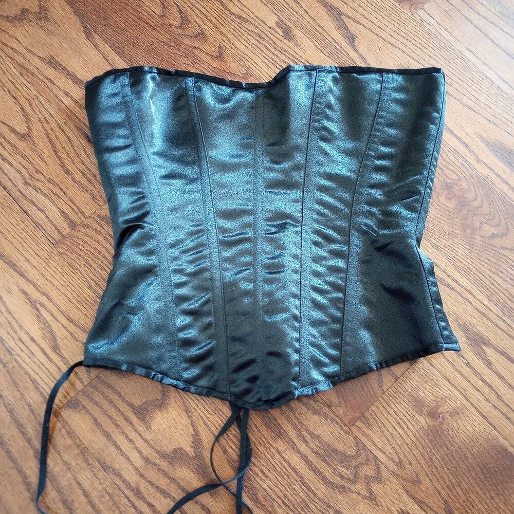Leg Avenue Black Lace Up Corset Top